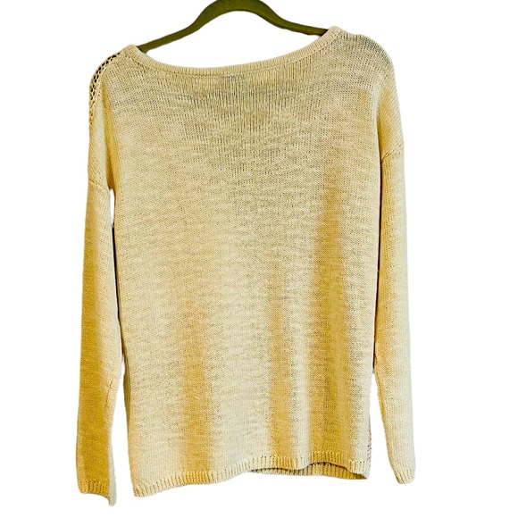 Sundance Cream Open Weave Front Pullover Sweater - Picture 2 of 5